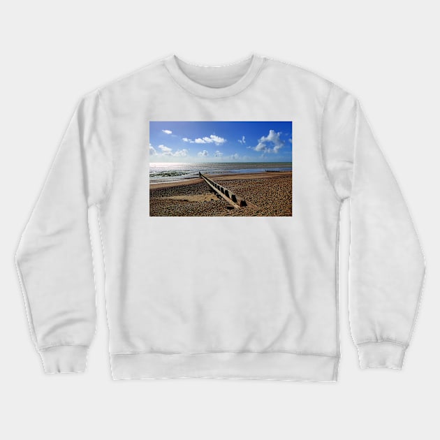 Angmering on Sea Beach Sussex England Crewneck Sweatshirt by AndyEvansPhotos